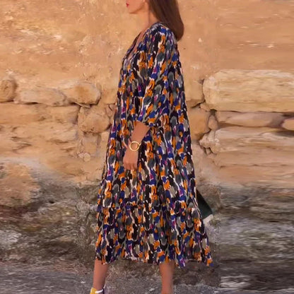 🌟 Vestido Oasis 🌟Estampado vibrante en tonos tierra y azul